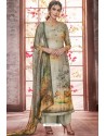 Olive Green Designer Casual Wear Pashmina Palazzo Salwar Suit