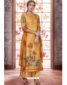 Mustard Designer Casual Wear Pashmina Palazzo Salwar Suit