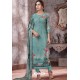 Turquoise Designer Casual Wear Pashmina Palazzo Salwar Suit