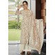 Elegant Off White Designer Casual Wear Pashmina Palazzo Salwar Suit