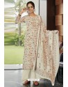 Elegant Off White Designer Casual Wear Pashmina Palazzo Salwar Suit