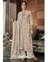 Off White Designer Casual Wear Pashmina Palazzo Salwar Suit