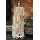 Printed Off White Designer Casual Wear Pashmina Palazzo Salwar Suit