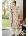 Gorgeous Off White Designer Casual Wear Pashmina Palazzo Salwar Suit