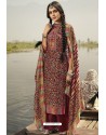 Maroon Designer Casual Wear Pashmina Palazzo Salwar Suit