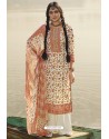 Off White Designer Casual Wear Pashmina Palazzo Salwar Suit