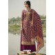 Deep Wine Designer Casual Wear Pashmina Palazzo Salwar Suit