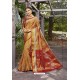 Mustard Heavy Embroidered Classic Designer Banarasi Silk Sari