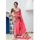 Peach Designer Soft Silk Classic Wear Soft Silk Sari