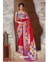 Red Designer Soft Silk Classic Wear Soft Silk Sari