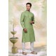 Green Readymade Cotton Designer Kurta Pajama For Men