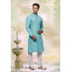 Sky Blue Readymade Cotton Designer Kurta Pajama For Men