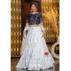 White Heavy Embroidered Designer Party Wear Lehenga