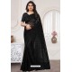 Black Party Wear Designer Embroidered Sari