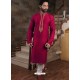 Crimson Readymade Slub Silk Designer Kurta Pajama For Men