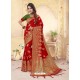 Red Latest Designer Banarasi Silk Wedding Sari
