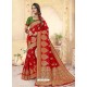 Sizzling Red Latest Designer Banarasi Silk Wedding Sari