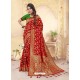 Classy Red Latest Designer Banarasi Silk Wedding Sari