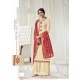 Cream Designer Pure Dola Cotton Party Wear Palazzo Salwar Suit