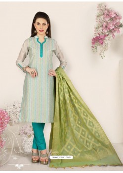 Light Grey Party Wear Designer Straight Salwar Suit