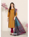 Marigold Party Wear Designer Straight Salwar Suit