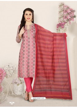 Dusty Pink Party Wear Designer Straight Salwar Suit