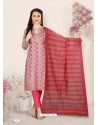 Dusty Pink Party Wear Designer Straight Salwar Suit