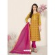 Mustard Party Wear Designer Straight Salwar Suit