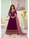 Purple Latest Designer Wedding Gown Style Anarkali Suit