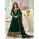 Dark Green Latest Designer Wedding Gown Style Anarkali Suit