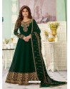 Dark Green Latest Designer Wedding Gown Style Anarkali Suit