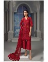 Red Latest Heavy Net Designer Party Wear Pakistani Style Salwar Suit