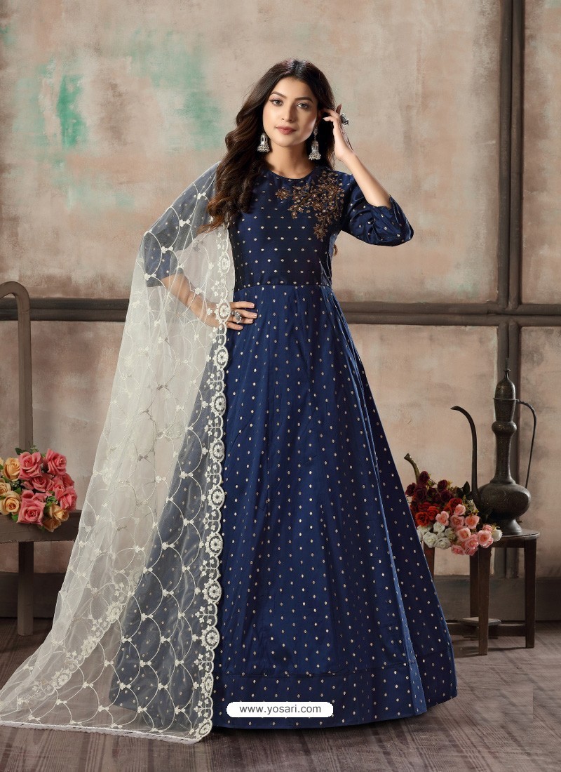 NEW DESIGNER PARTY WEAR LOOK ANARKALI GOWN WITH HEAVY EMBROIDERY WORK –  Prititrendz