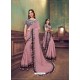 Dusty Pink Heavy Embroidered Classic Designer Silk Georgette Sari