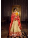 Cream Heavy Embroidered Designer Wedding Lehenga Choli