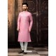 Pink Readymade Designer Kurta Pajama For Men