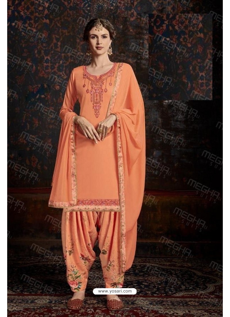Orange Cotton Ethnic Motifs Suit Set VKSKD1077 – Ahika
