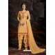 Mustard Designer Wear Jam Satin Cotton Jacquard Punjabi Patiala Suit