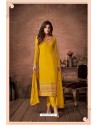 Yellow Party Wear Designer Straight Salwar Suit