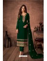 Dark Green Party Wear Designer Straight Salwar Suit