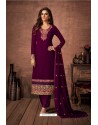 Purple Party Wear Designer Straight Salwar Suit
