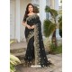 Black Latest Party Wear Designer Embroidered Sari