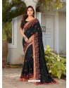 Black Latest Party Wear Designer Embroidered Sari