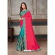 Turquoise Latest Party Wear Designer Embroidered Sari