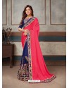 Royal Blue Latest Party Wear Designer Embroidered Sari