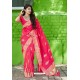 Dark Peach Latest Party Wear Embroidered Soft Silk Sari