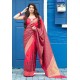 Crimson Latest Party Wear Embroidered Soft Silk Sari