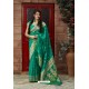 Jade Green Latest Party Wear Embroidered Soft Silk Sari