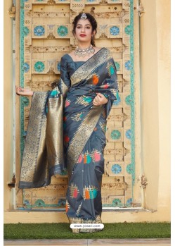 Pigeon Latest Party Wear Embroidered Soft Silk Sari