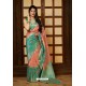 Peach Latest Party Wear Embroidered Soft Silk Sari